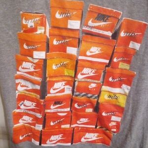 Nike T-Shirt with Vibrant Orange and Red Graphics m